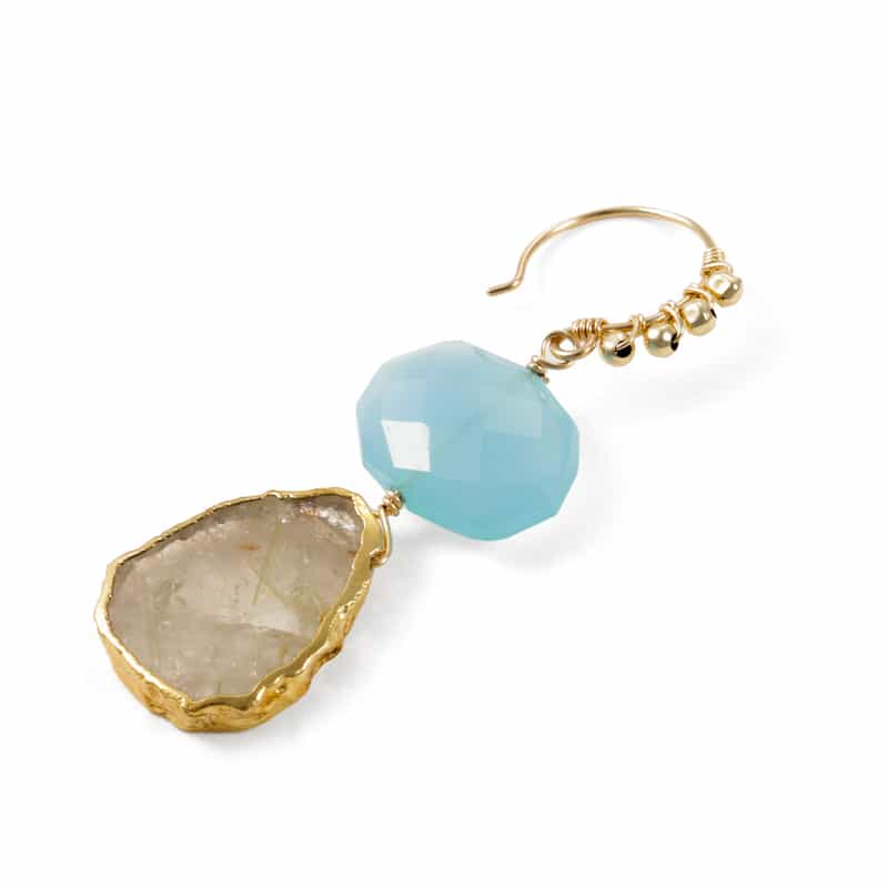 LA SOEUR LA SOEUR＜ラ スール＞バーニーズ　ニューヨーク限定ピアス （ブルーカルセドニー×ルチルクォーツ） NONE(0000)