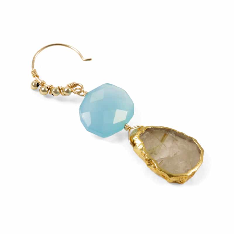 LA SOEUR LA SOEUR＜ラ スール＞バーニーズ　ニューヨーク限定ピアス （ブルーカルセドニー×ルチルクォーツ） NONE(0000)