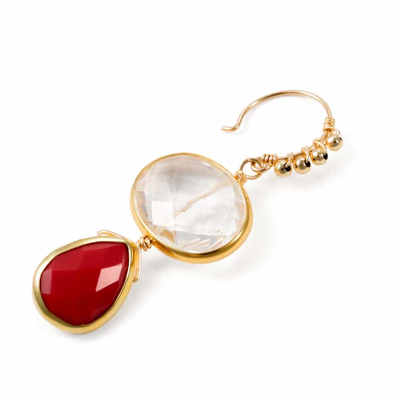 LA SOEUR LA SOEUR＜ラ スール＞バーニーズ　ニューヨーク限定ピアス （クォーツ×コーラル） NONE(0000)