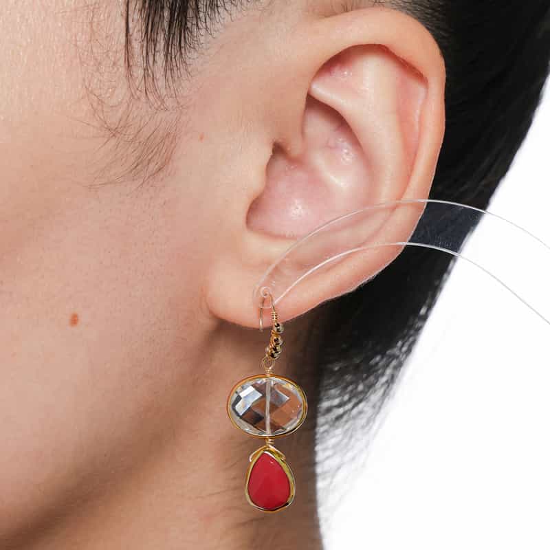 LA SOEUR LA SOEUR＜ラ スール＞バーニーズ　ニューヨーク限定ピアス （クォーツ×コーラル） NONE(0000)