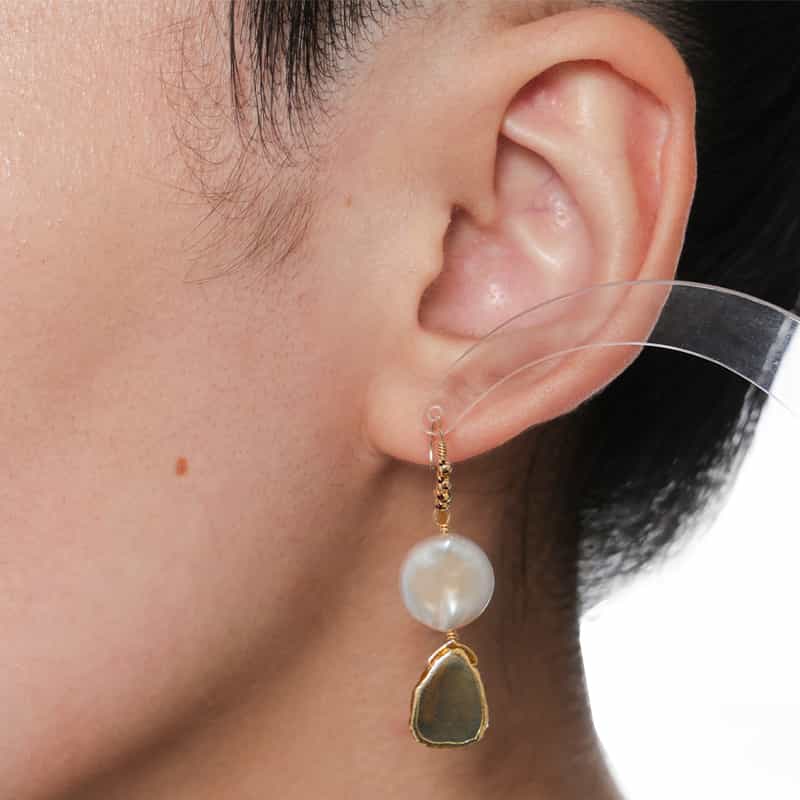 LA SOEUR LA SOEUR＜ラ スール＞バーニーズ　ニューヨーク限定ピアス （淡水パール×パイライト） NONE(0000)