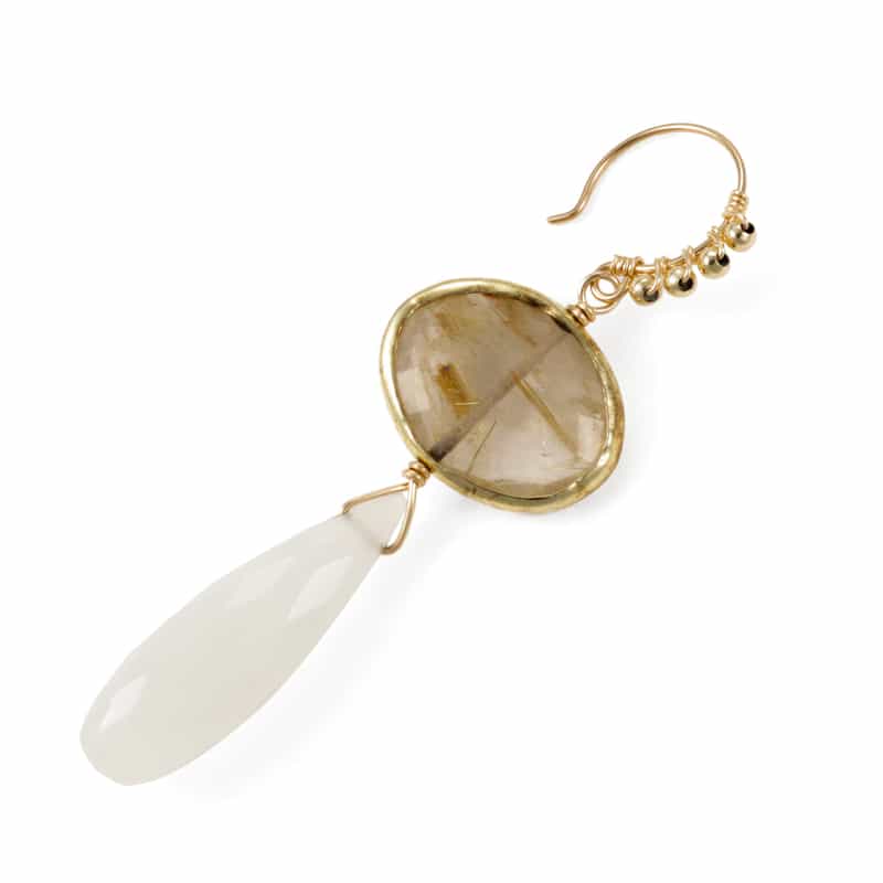 LA SOEUR LA SOEUR＜ラ スール＞バーニーズ　ニューヨーク限定ピアス （ルチルクォーツ×カルセドニー） NONE(0000)