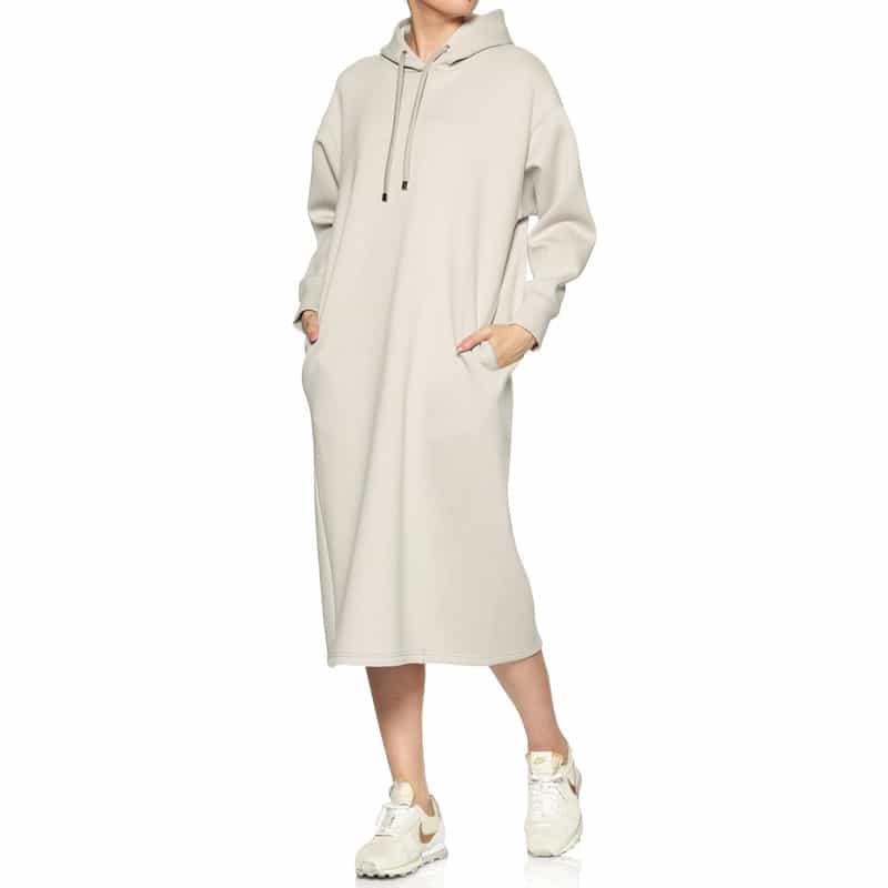 BARNEYS NEW YORK ウォッシャブル フーディドレス LT GRAY