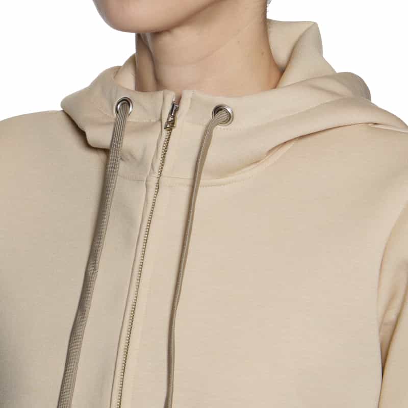 BARNEYS NEW YORK ウォッシャブル コンビネーションバックフリル ジップアップパーカ BEIGE