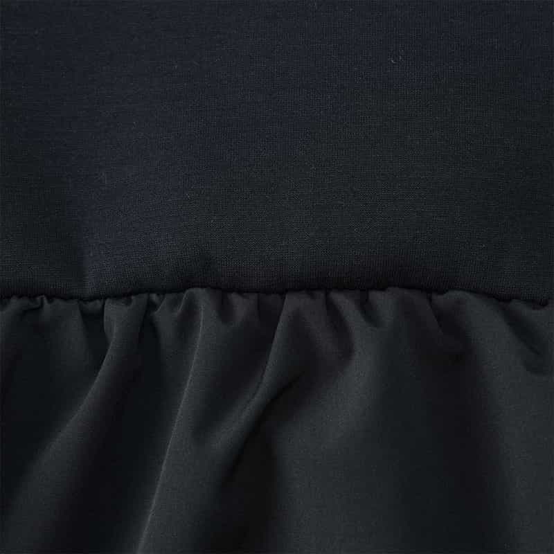 BARNEYS NEW YORK ウォッシャブル コンビネーションバックフリル ジップアップパーカ NAVY