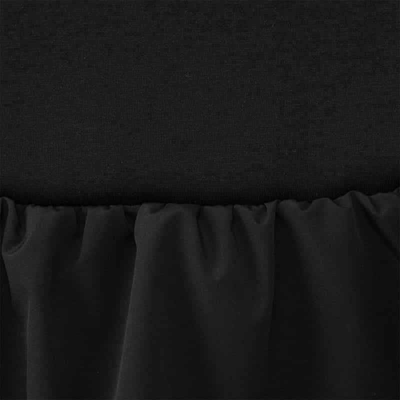 BARNEYS NEW YORK ウォッシャブル コンビネーションバックフリル ジップアップパーカ BLACK