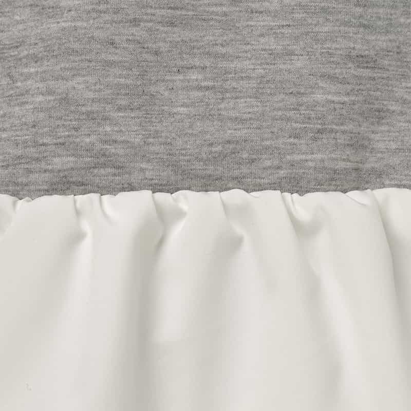 BARNEYS NEW YORK ウォッシャブル コンビネーションバックフリル ジップアップパーカ GRAY