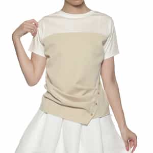 ウォッシャブル ボタン付きコンビネーションカットソー