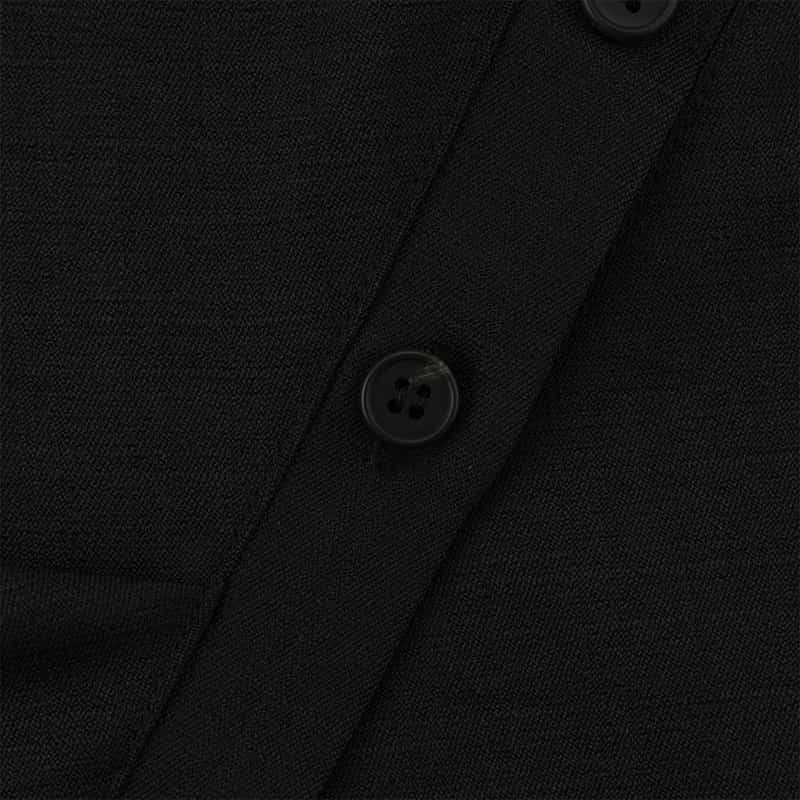 BARNEYS NEW YORK ウォッシャブル ボタン付きコンビネーションカットソー BLACK