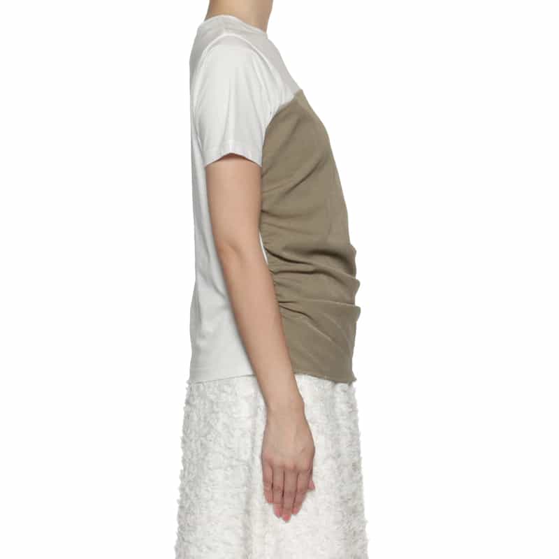 BARNEYS NEW YORK ウォッシャブル ボタン付きコンビネーションカットソー GRAY BEIGE