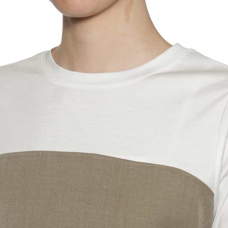 BARNEYS NEW YORK ウォッシャブル ボタン付きコンビネーションカットソー GRAY BEIGE