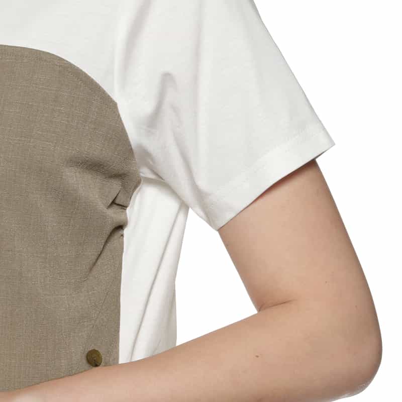 BARNEYS NEW YORK ウォッシャブル ボタン付きコンビネーションカットソー GRAY BEIGE