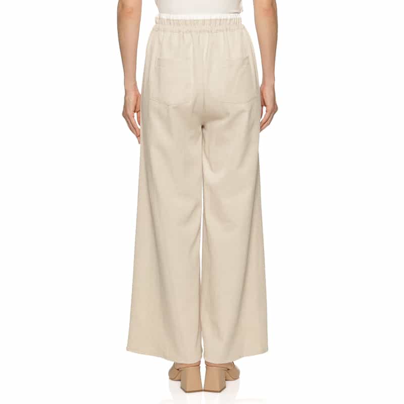 BARNEYS NEW YORK ウォッシャブル ドローストリングワイドパンツ BEIGE