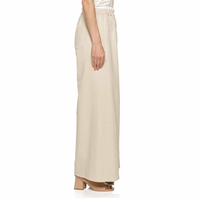 BARNEYS NEW YORK ウォッシャブル ドローストリングワイドパンツ BEIGE