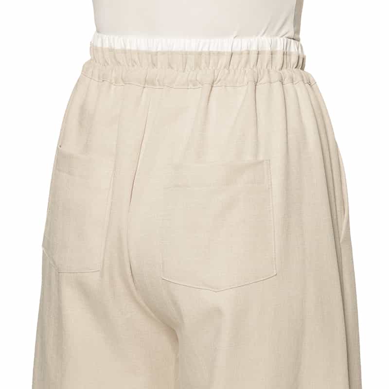 BARNEYS NEW YORK ウォッシャブル ドローストリングワイドパンツ BEIGE