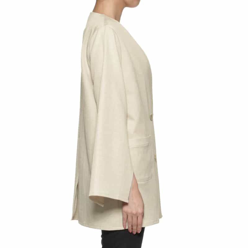 BARNEYS NEW YORK ウォッシャブル リネンライク ダブルジャケット BEIGE