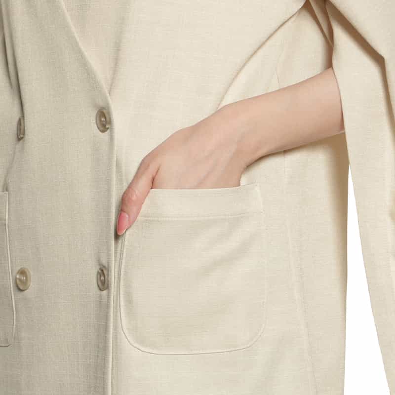 BARNEYS NEW YORK ウォッシャブル リネンライク ダブルジャケット BEIGE