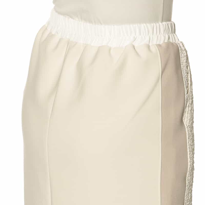 BARNEYS NEW YORK ウォッシャブル異素材コンビネーション サイドライン入りタイトスカート OFF WHITE