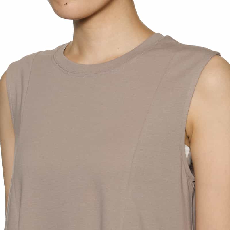 BARNEYS NEW YORK ウォッシャブル チュールコンビネーションロングドレス BEIGE