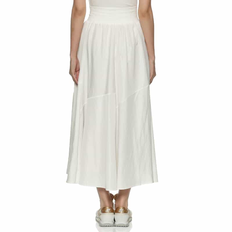 BARNEYS NEW YORK ウォッシャブル 切替ロングスカート OFF WHITE