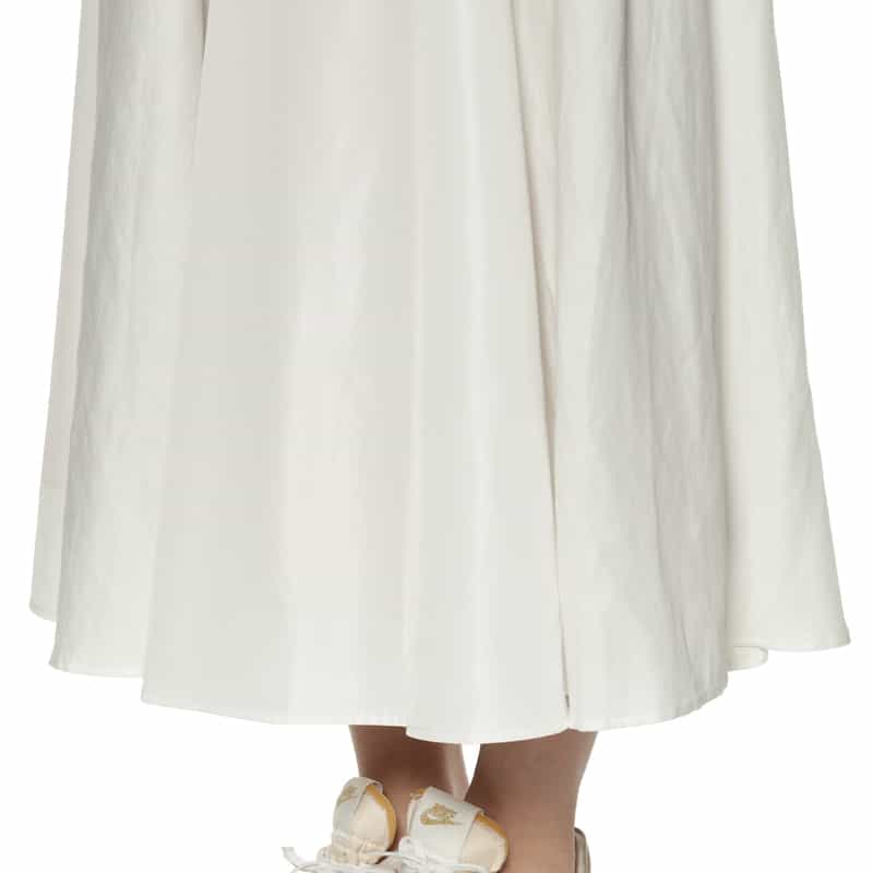 BARNEYS NEW YORK ウォッシャブル 切替ロングスカート OFF WHITE