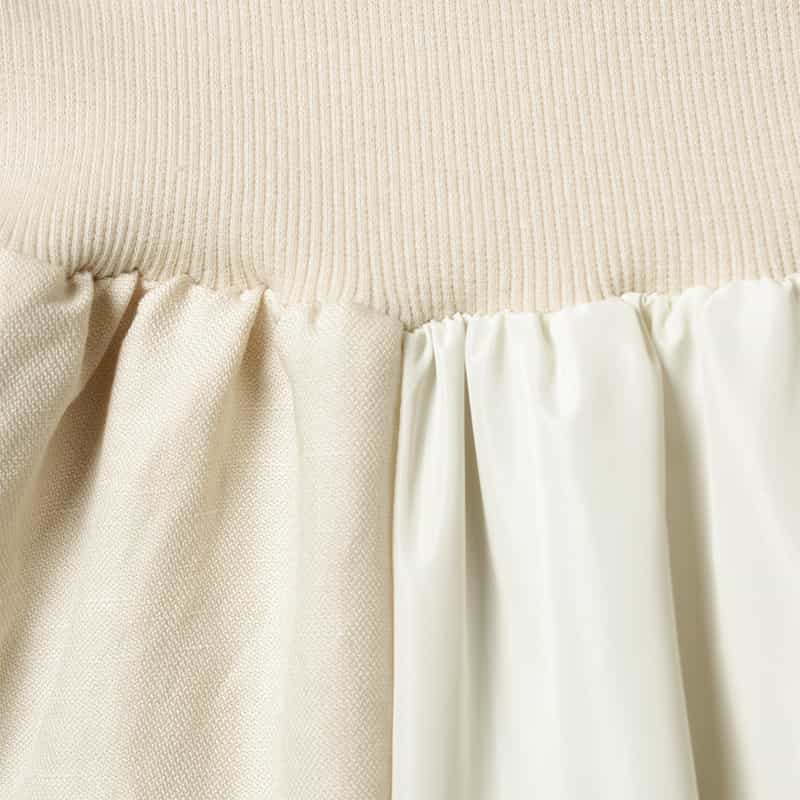 BARNEYS NEW YORK ウォッシャブル 切替ロングスカート BEIGE