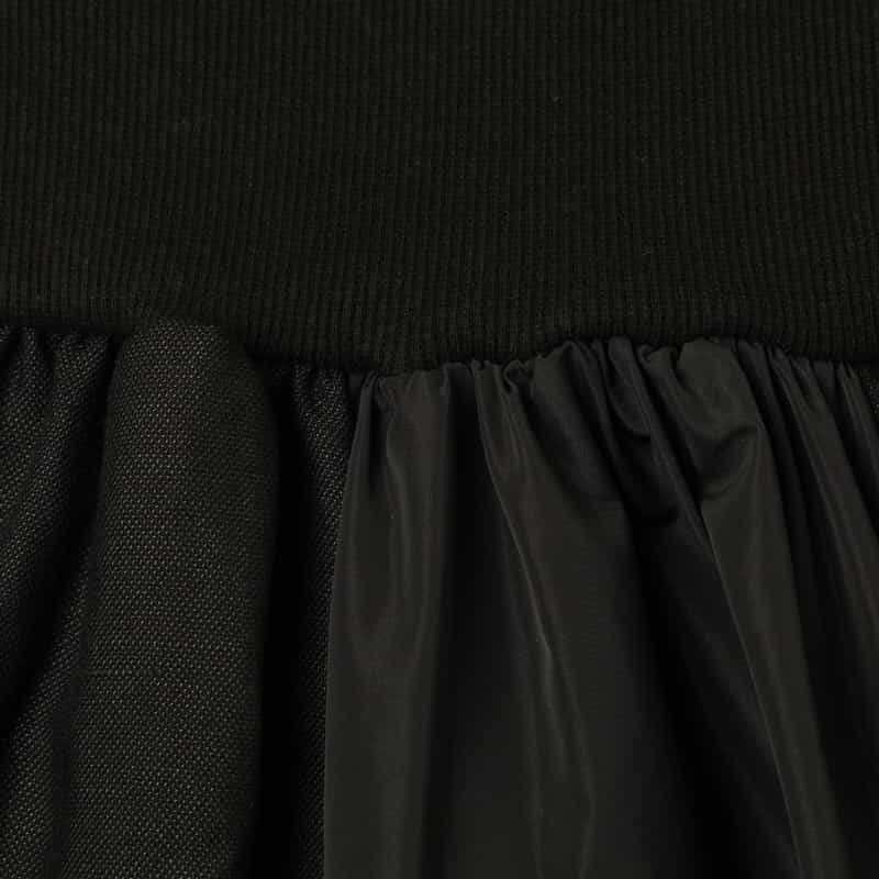 BARNEYS NEW YORK ウォッシャブル 切替ロングスカート BLACK