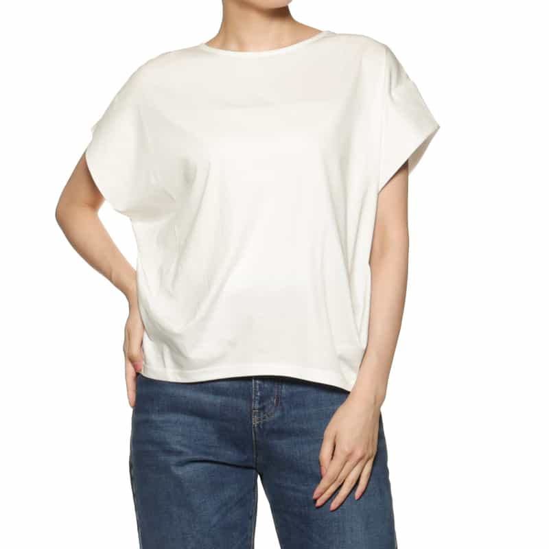 BARNEYS NEW YORK ウォッシャブル ショルダータックカットソー OFF WHITE
