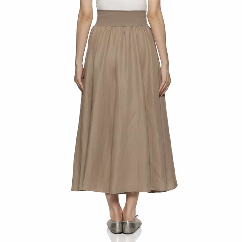 BARNEYS NEW YORK ウォッシャブル ロングスカート LIGHT BROWN