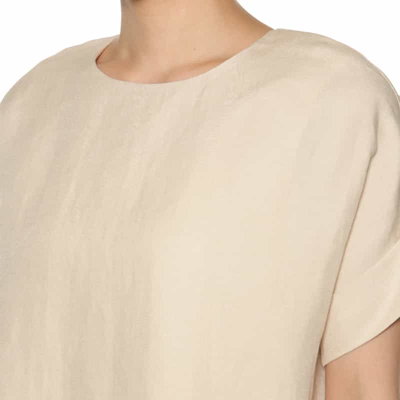 BARNEYS NEW YORK ウォッシャブル 異素材コンビネーションブラウス BEIGE