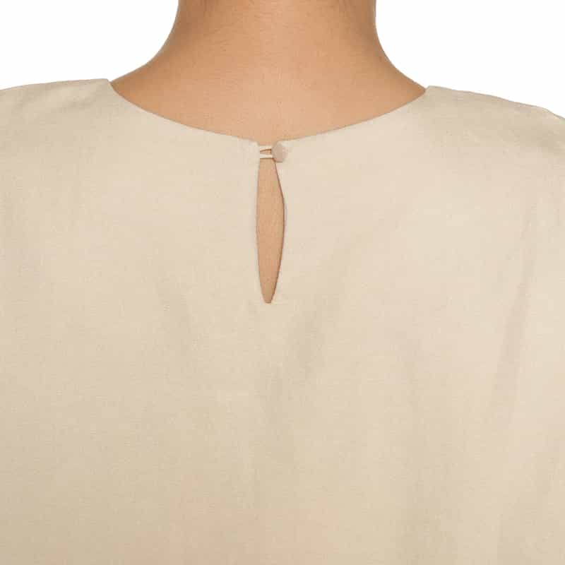 BARNEYS NEW YORK ウォッシャブル 異素材コンビネーションブラウス BEIGE