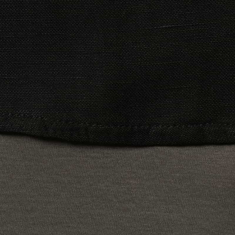 BARNEYS NEW YORK ウォッシャブル 異素材コンビネーションブラウス BLACK