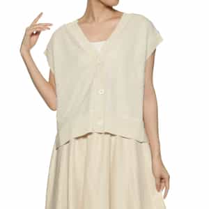 ウォッシャブル チュール素材ニットカーディガン