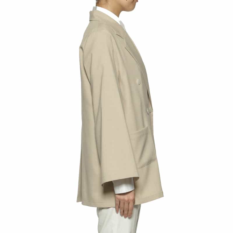 BARNEYS NEW YORK ウォッシャブル リネンライク ダブルジャケット BEIGE