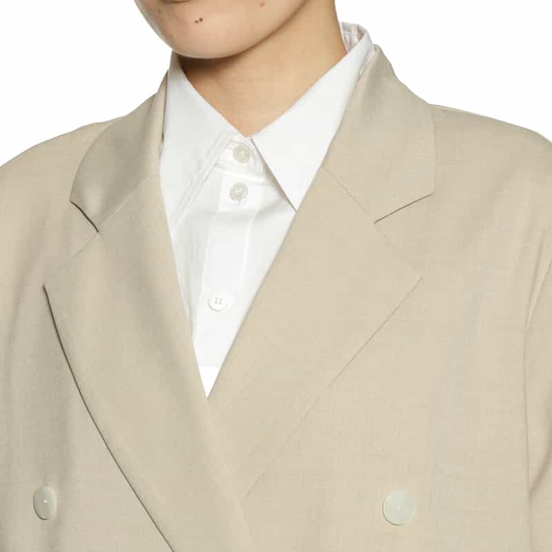 BARNEYS NEW YORK ウォッシャブル リネンライク ダブルジャケット BEIGE
