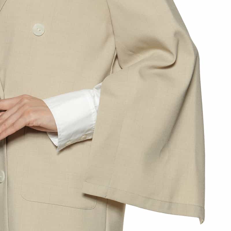 BARNEYS NEW YORK ウォッシャブル リネンライク ダブルジャケット BEIGE