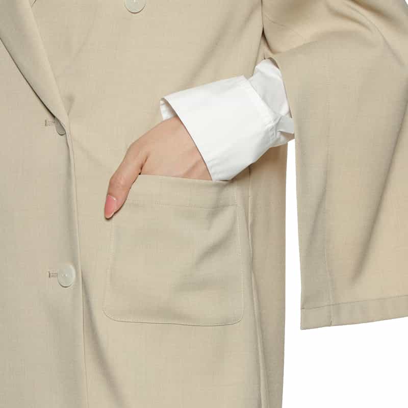 BARNEYS NEW YORK ウォッシャブル リネンライク ダブルジャケット BEIGE