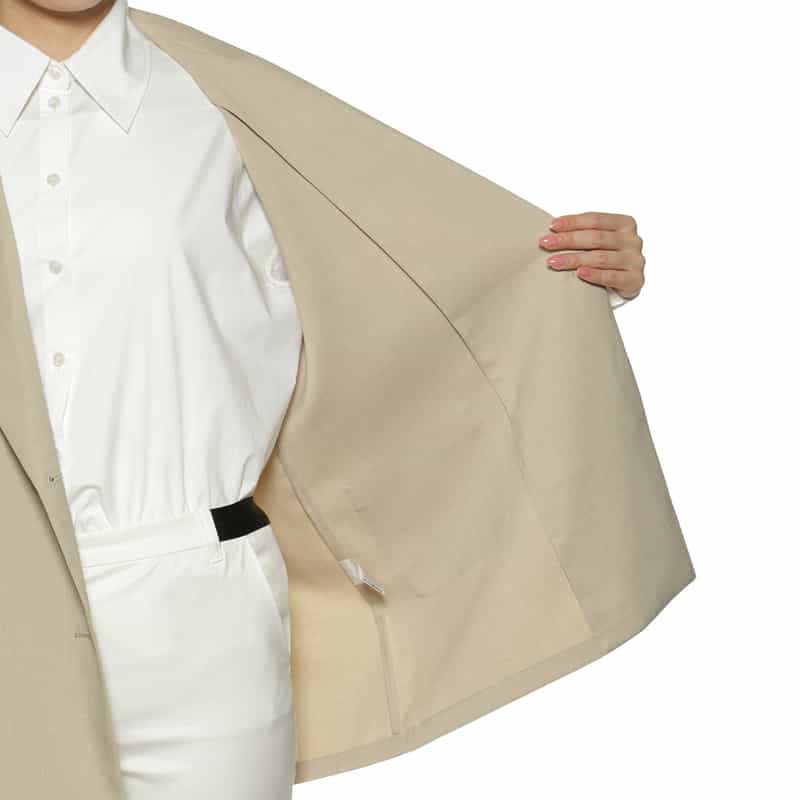 BARNEYS NEW YORK ウォッシャブル リネンライク ダブルジャケット BEIGE