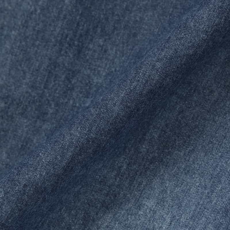 BARNEYS NEW YORK ウォッシャブル ボウタイ付きダンガリーデニムシャツ BLUE