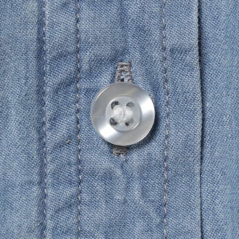 BARNEYS NEW YORK ウォッシャブル ボウタイ付きダンガリーデニムシャツ LIGHT BLUE