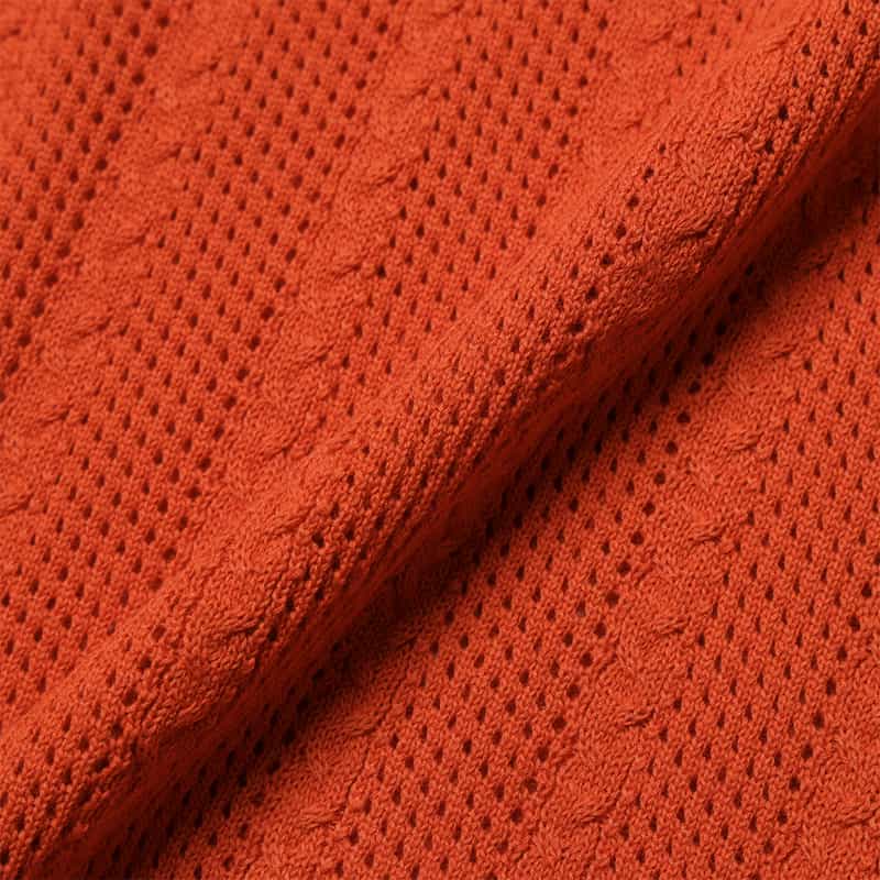 BARNEYS NEW YORK ウォッシャブル メッシュスキッパーニットプルオーバー ORANGE