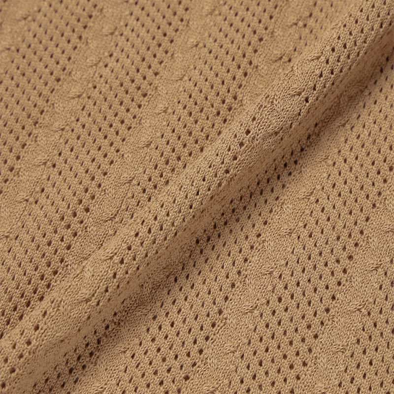 BARNEYS NEW YORK ウォッシャブル メッシュスキッパーニットプルオーバー BROWN