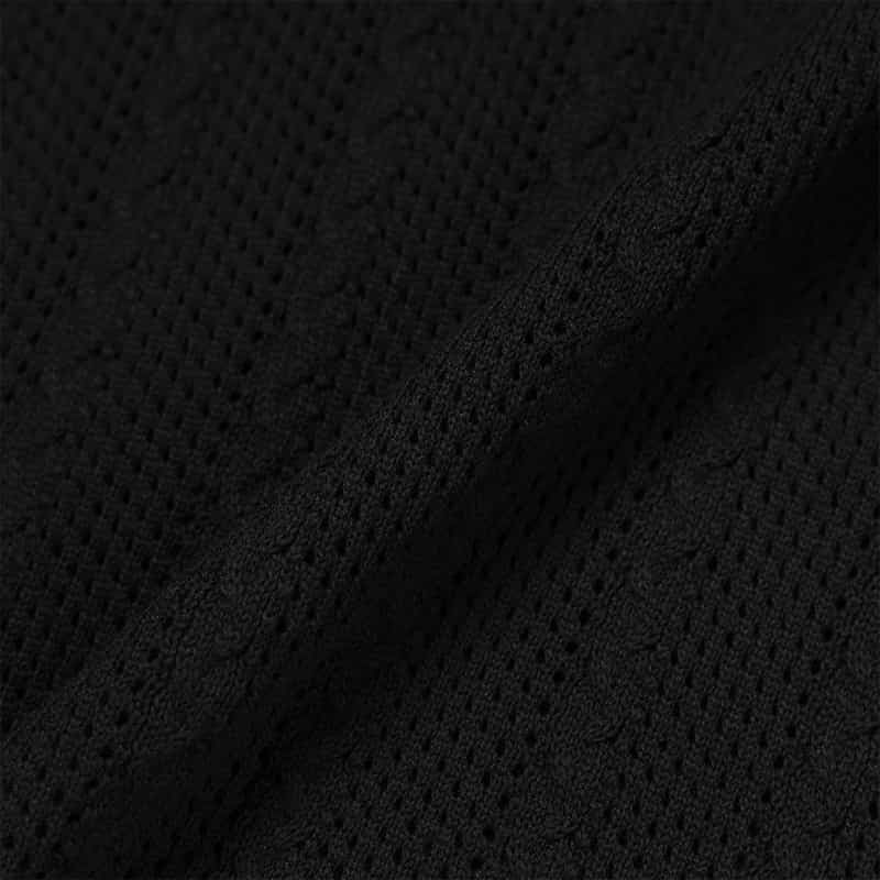 BARNEYS NEW YORK ウォッシャブル メッシュスキッパーニットプルオーバー BLACK