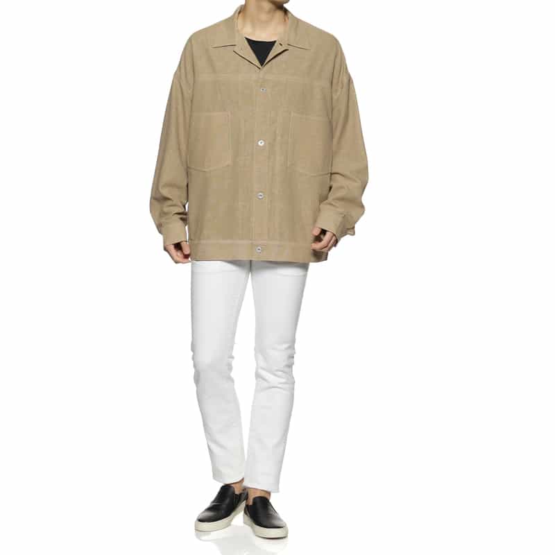 BARNEYS NEW YORK ジャージー素材ワークジャケット BEIGE