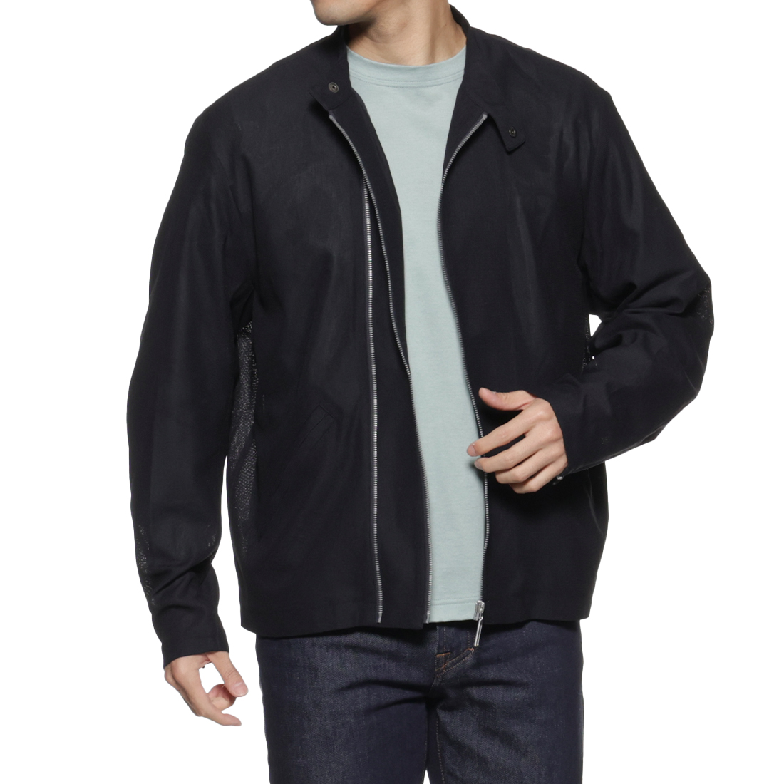 ジャージー素材ライダースジャケット