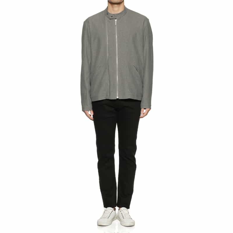 BARNEYS NEW YORK ジャージー素材ライダースジャケット GRAY
