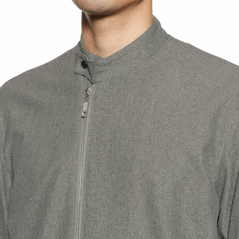 BARNEYS NEW YORK ジャージー素材ライダースジャケット GRAY