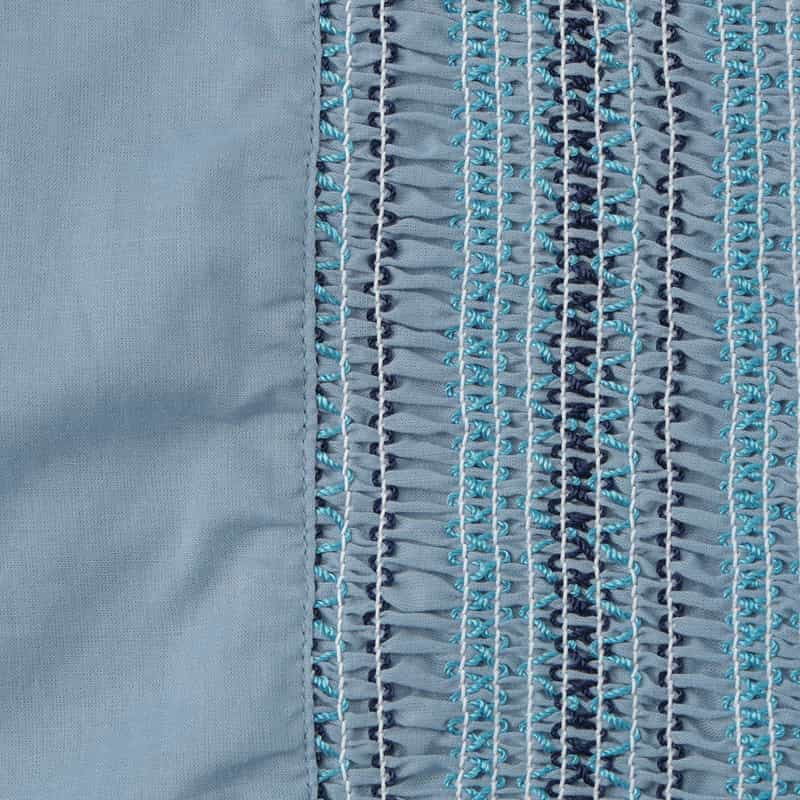 BARNEYS NEW YORK ウォッシャブル エンブロイダリースモックドレス BLUE