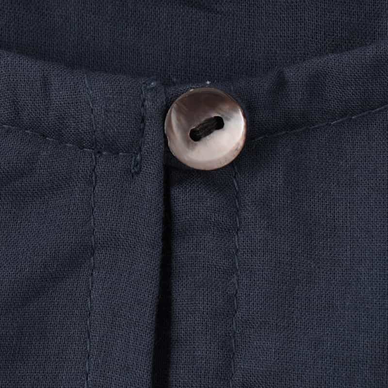 BARNEYS NEW YORK ウォッシャブル エンブロイダリースモックドレス NAVY