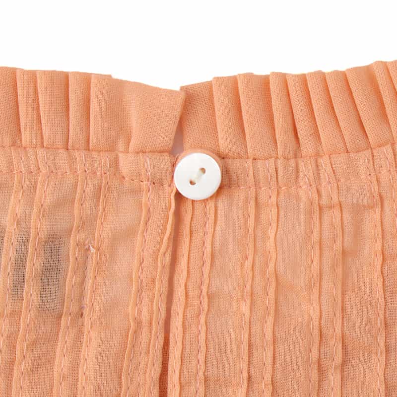 BARNEYS NEW YORK ウォッシャブル 刺繍入りブラウス ORANGE